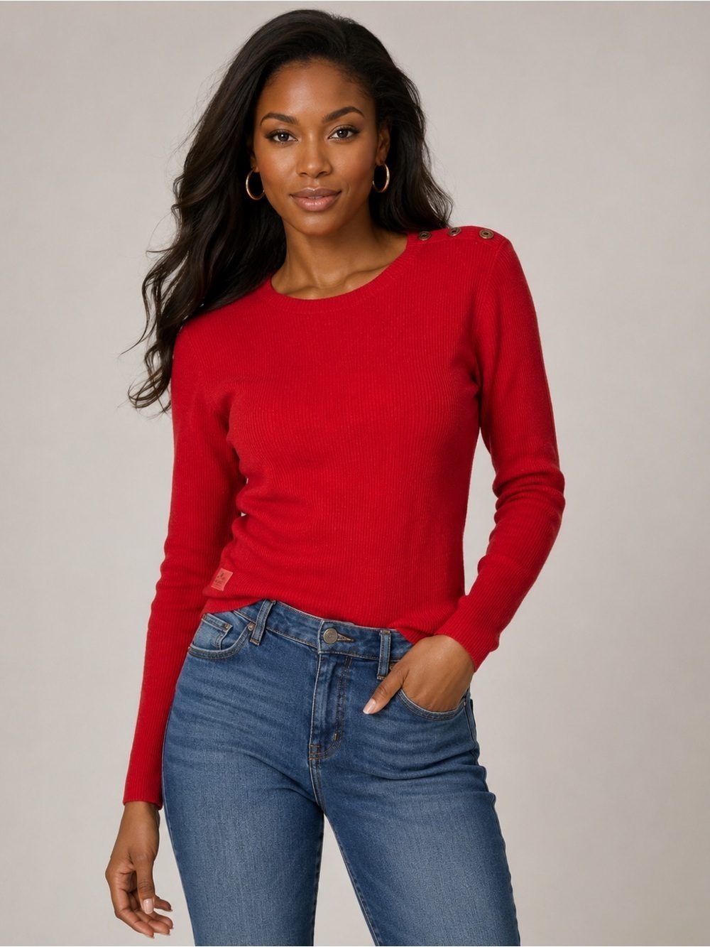 Lauren Ralph Lauren Womens Blouse Red Long Sleeve size S